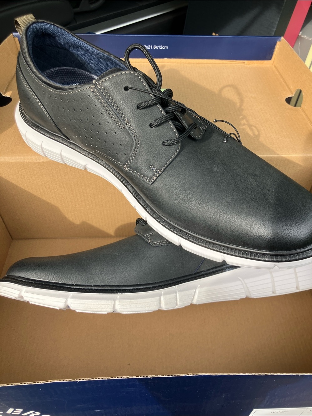 NWT Dockers Men's Black Lace-Up Fontera Shoes with White Soles 9.5 men’s - Picture 4 of 4